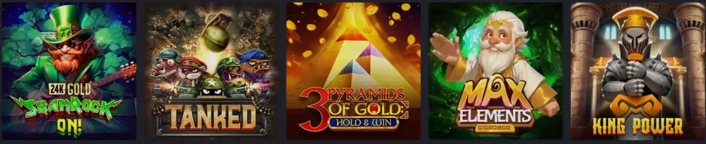 Sélection de machines à sous et catalogue de jeux sur Olympe Casino.